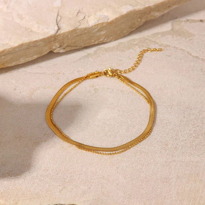 Simple double circle snake bone chain